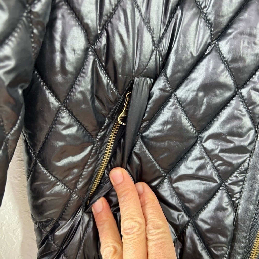 Billabong Puffy Hooded Jacket Y2K Shiny faerie‎ Grunge Goth Small - Picture 2 of 7